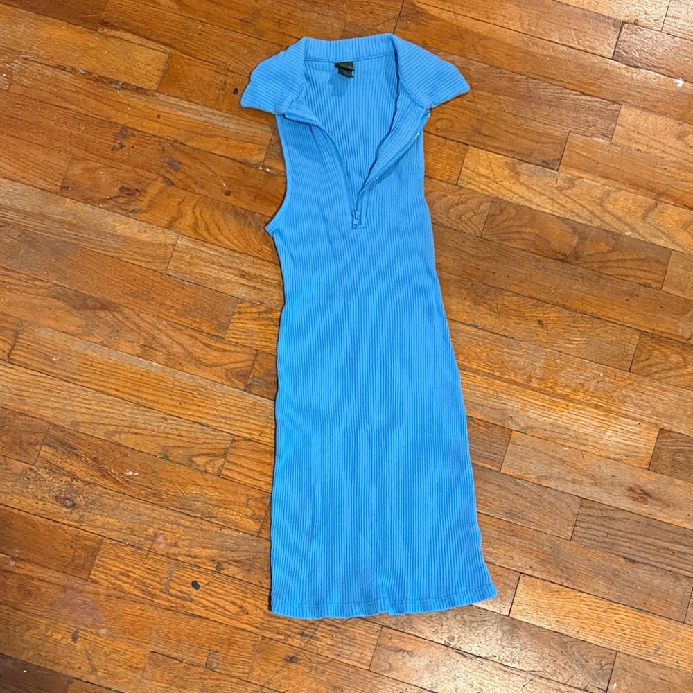 Blue Collared Mini Dress